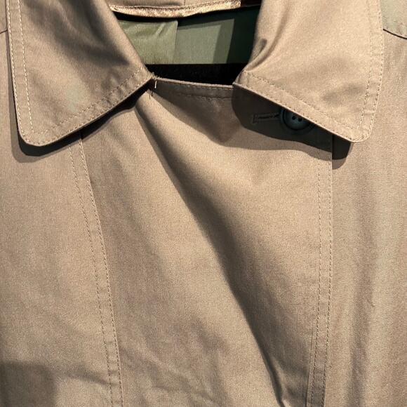 Vintage Mocha Trench Coat Ladies 12 Reg Washable Timeless Layering Pockets - Picture 9 of 10